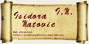 Isidora Matović vizit kartica